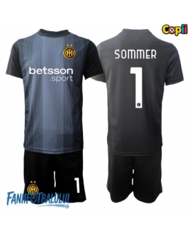 Inter Milan Yann Sommer #1 Portarii Echipament de Fotbal Replică 2025-26 Copii Acasa (+ Șorturi)
